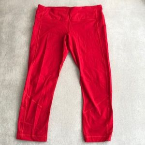 Red Lululemon Pace Rival Crop leggings